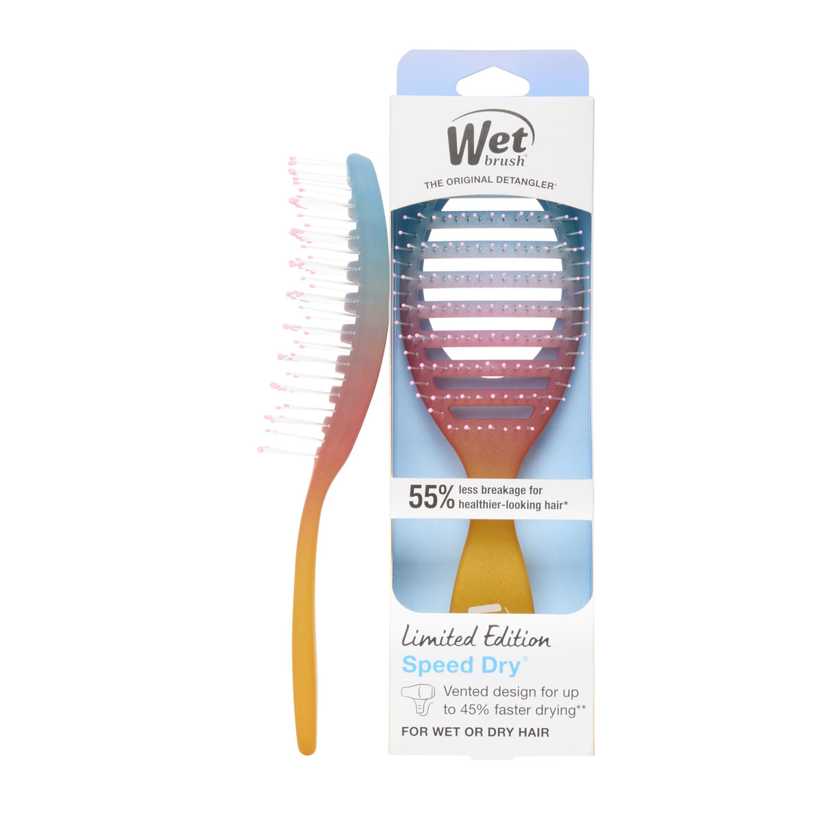 Wet Brush Speed Dry Hair Brush Electric Sky Pink front view