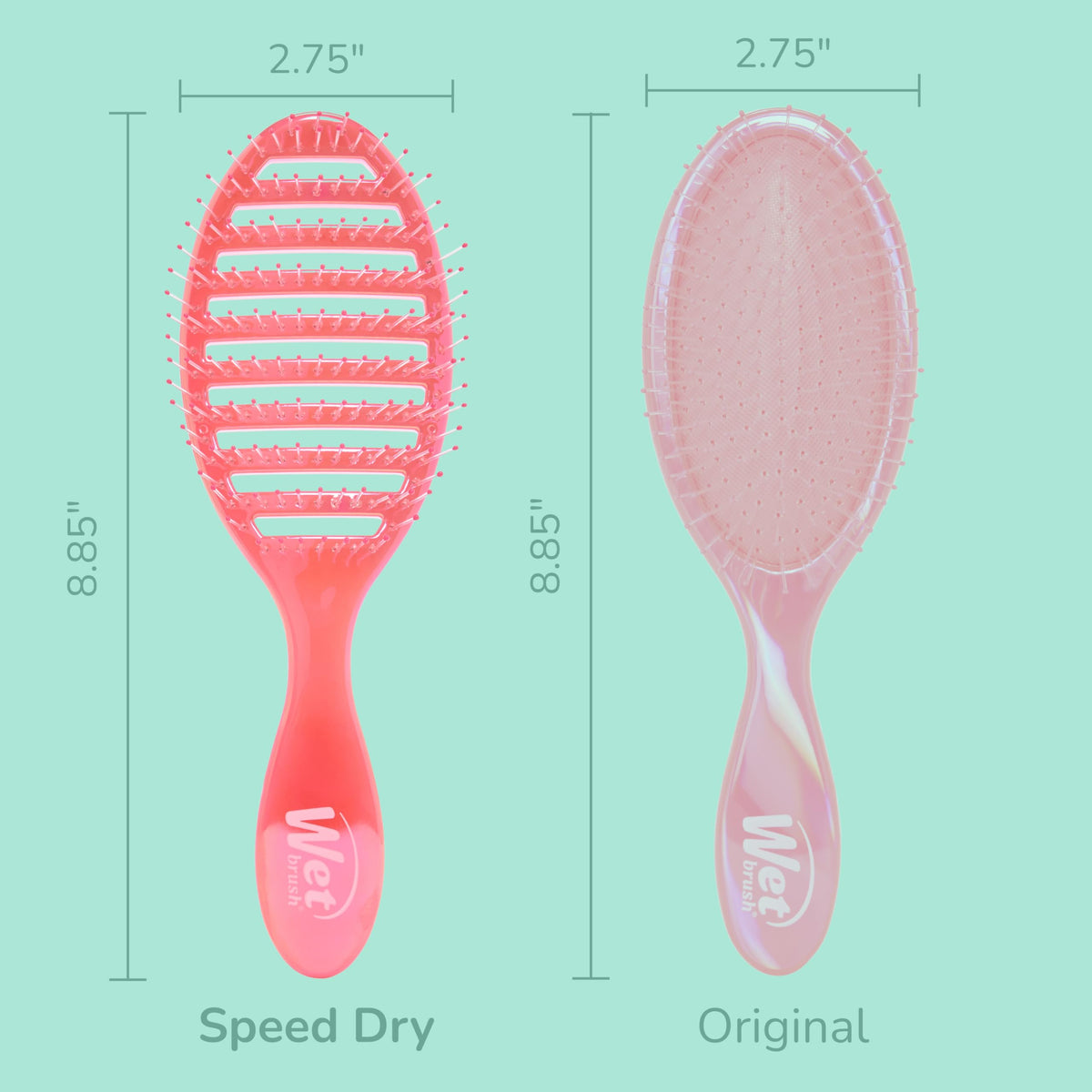 Wet Brush Speed Dry Hair Brush in use on wavy hair