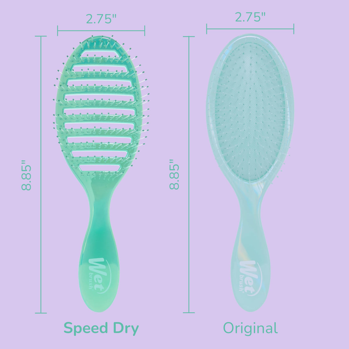Wet Brush Speed Dry Hair Brush in use on wavy hair