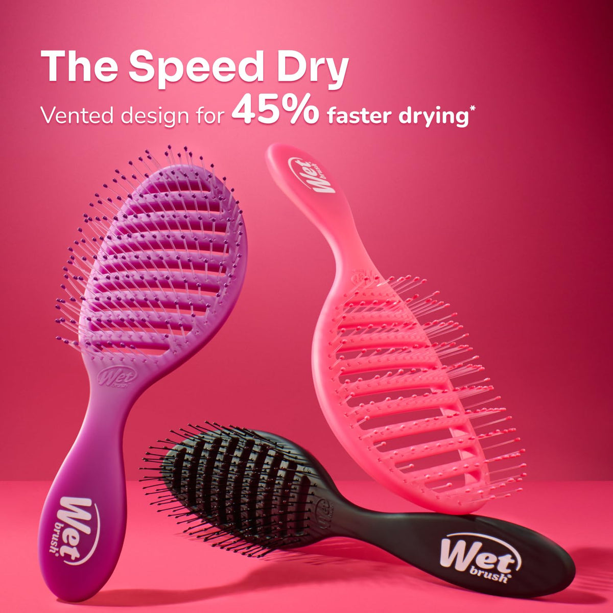 Wet Brush Speed Dry Hair Brush on a bathroom counter