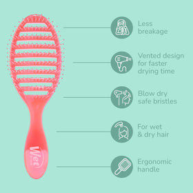 Wet Brush Speed Dry Hair Brush side view with ergonomic handle