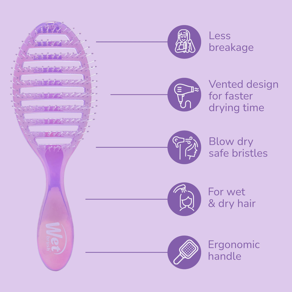 Wet Brush Speed Dry Hair Brush with HeatFlex bristles close-up
