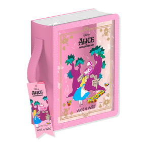 wet n wild Alice in Wonderland Makeup Bag open showing interior space