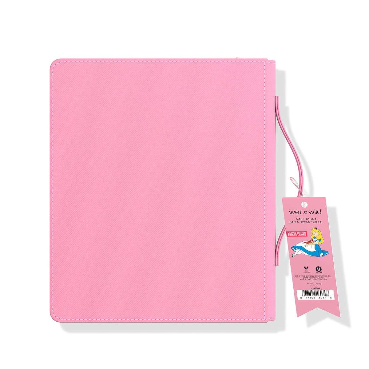 wet n wild Alice in Wonderland Makeup Bag side view with full-zip closure