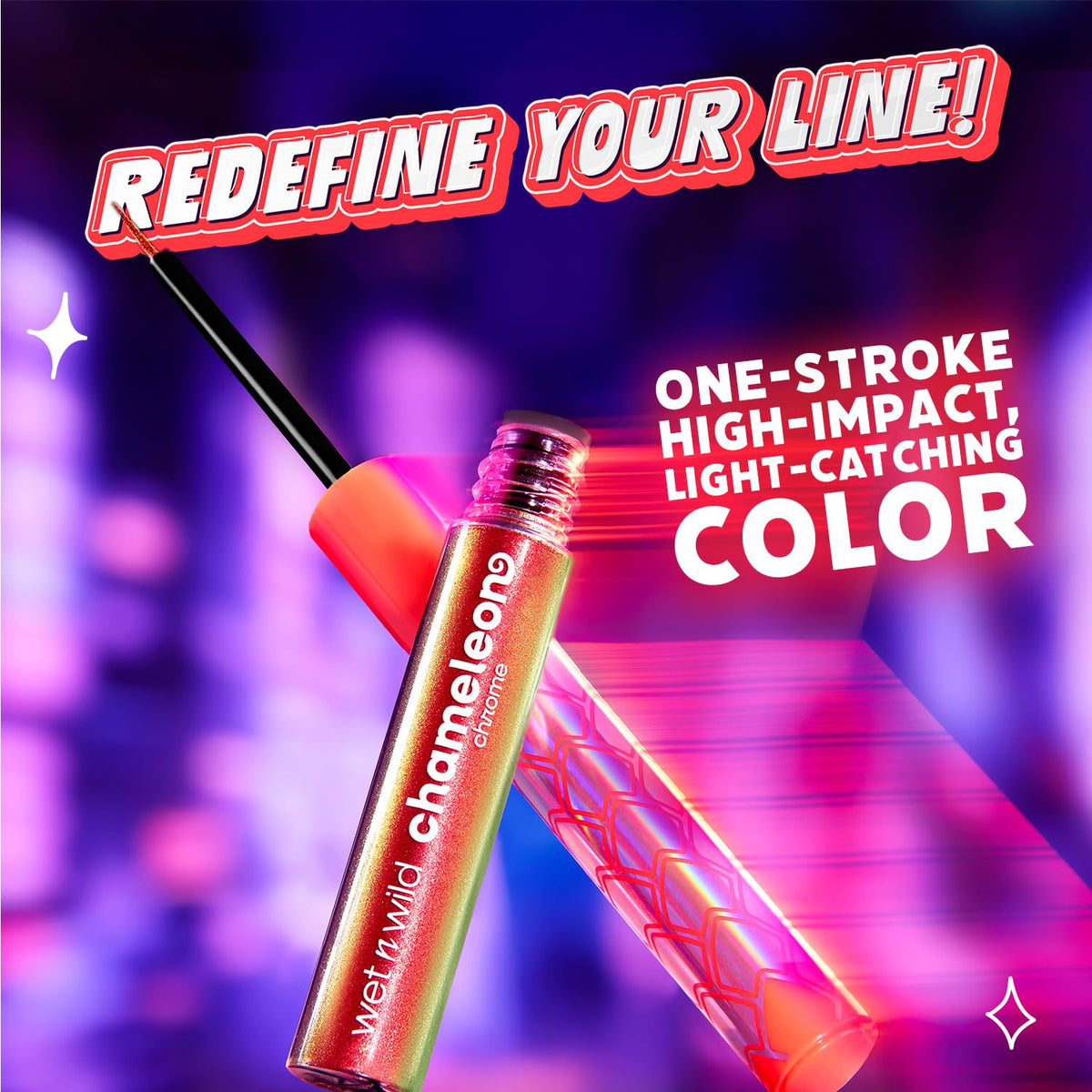 wet n wild Chameleon Chrome Liquid Eyeliner precision brush tip