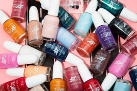 wet n wild Fast Dry AF Nail Polish Cotton Candy with nail art tools