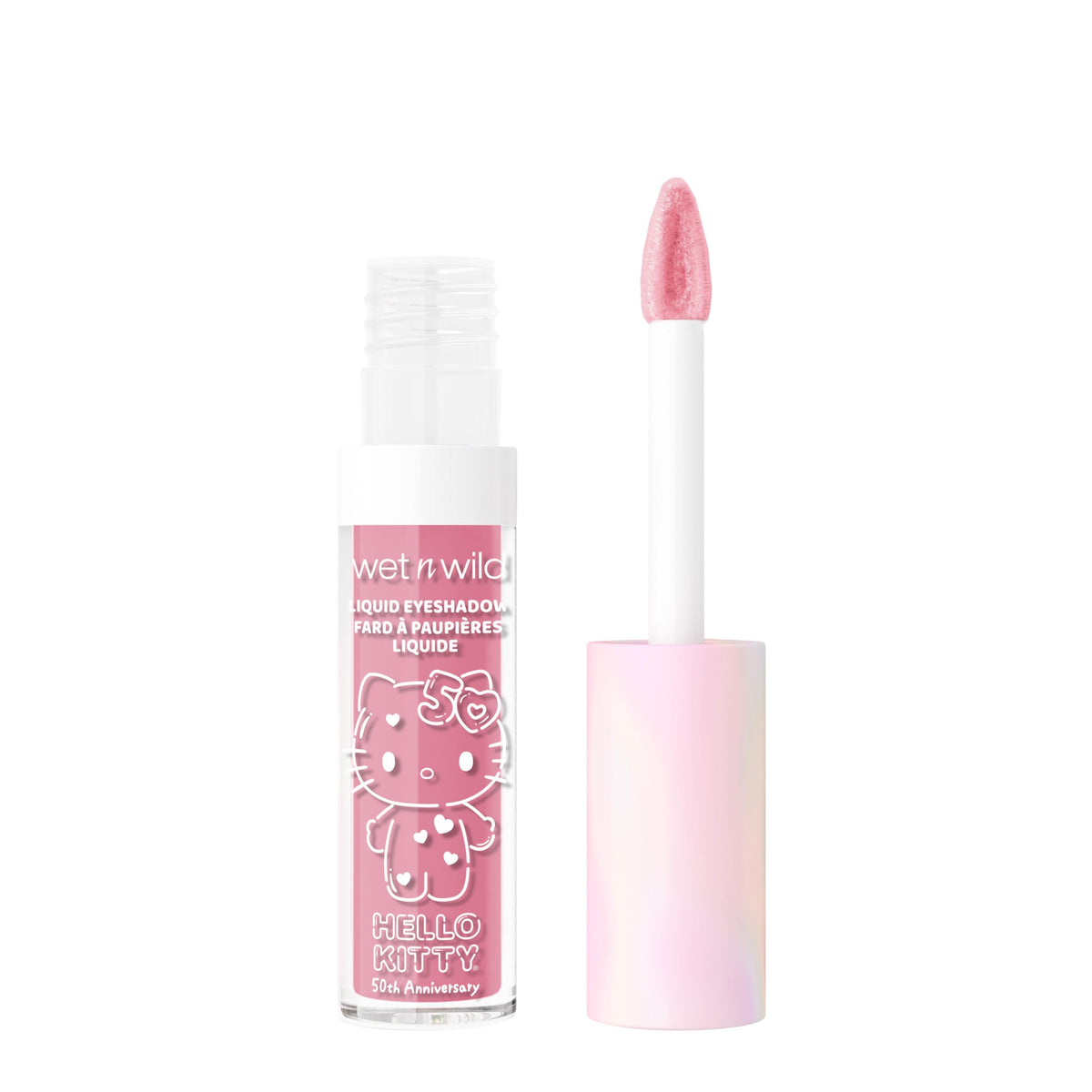 wet n wild Hello Kitty Liquid Eyeshadow Bubbly on eyelids