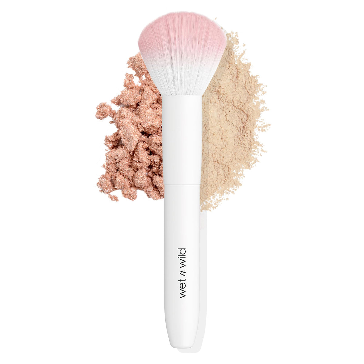 wet n wild Powder Brush front view with soft curved bristles