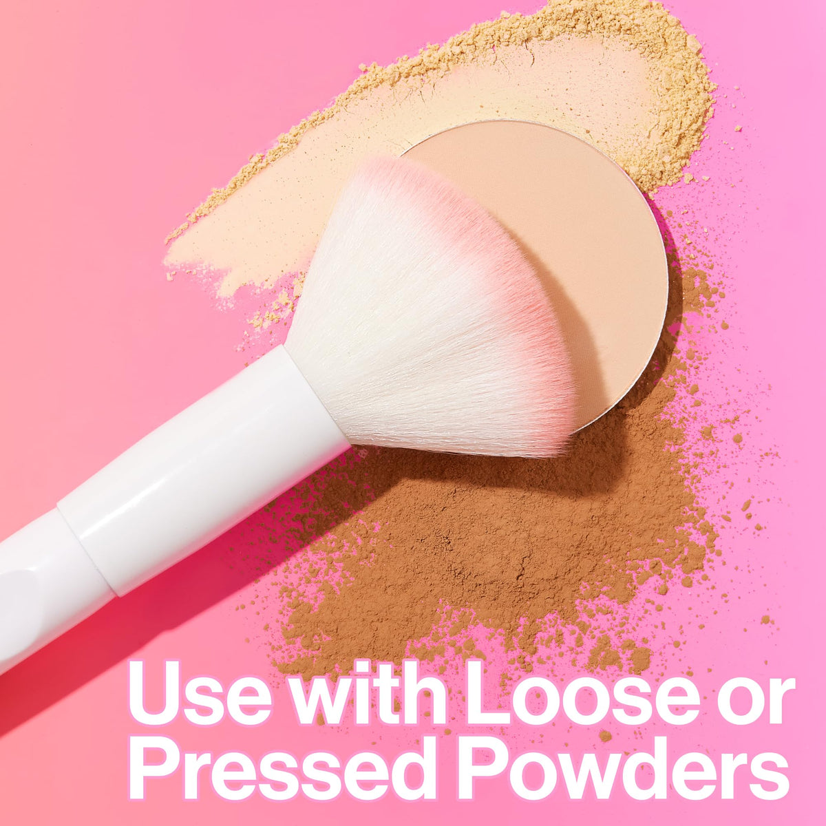 wet n wild Powder Brush side view showcasing ergonomic handle