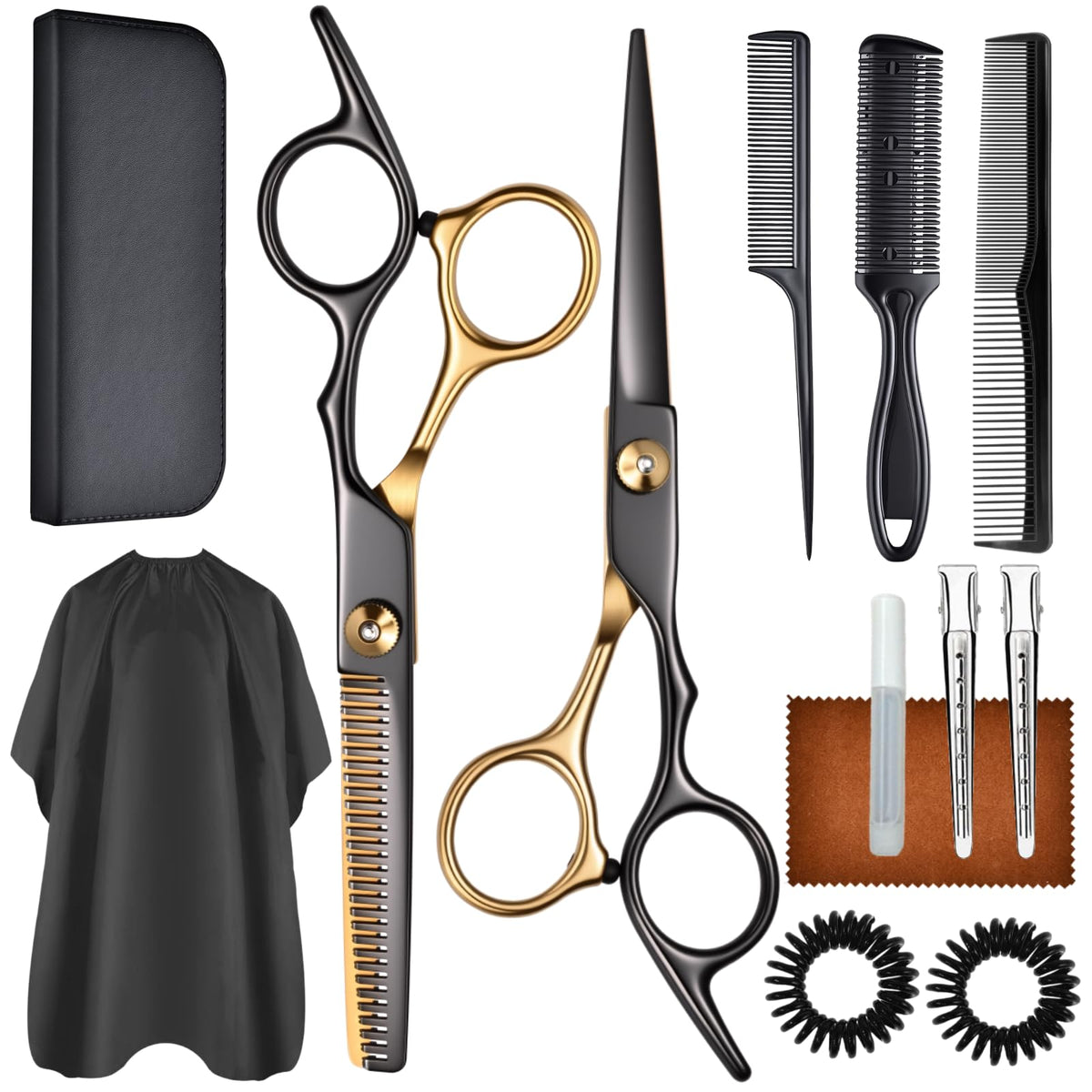 WFOEJEJ 13 PCS Hair Cutting Scissors Kit front view