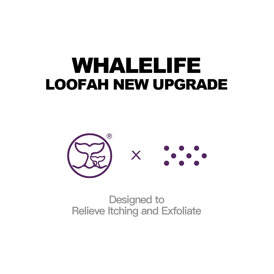 WhaleLife loofah sponge demonstrating exfoliating outer layer