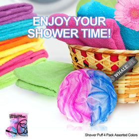 WhaleLife loofah sponge in use with soap