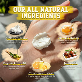 Whipped texture of Wrath & Remedy Organic Beef Tallow Honey Balm