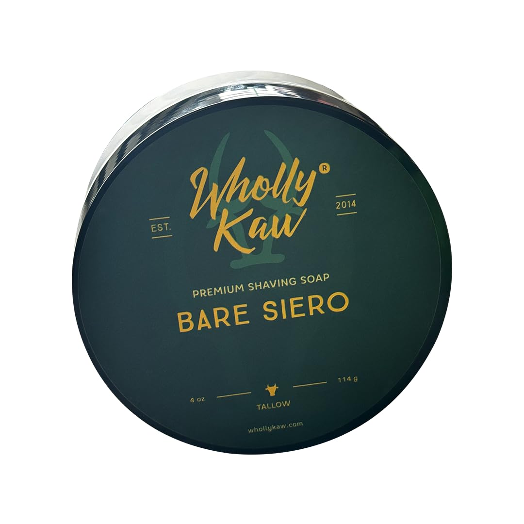 Wholly Kaw Bare Siero Tallow Shaving Soap front view 277g