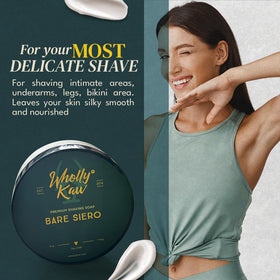 Wholly Kaw Bare Siero Tallow Shaving Soap in bathroom setting
