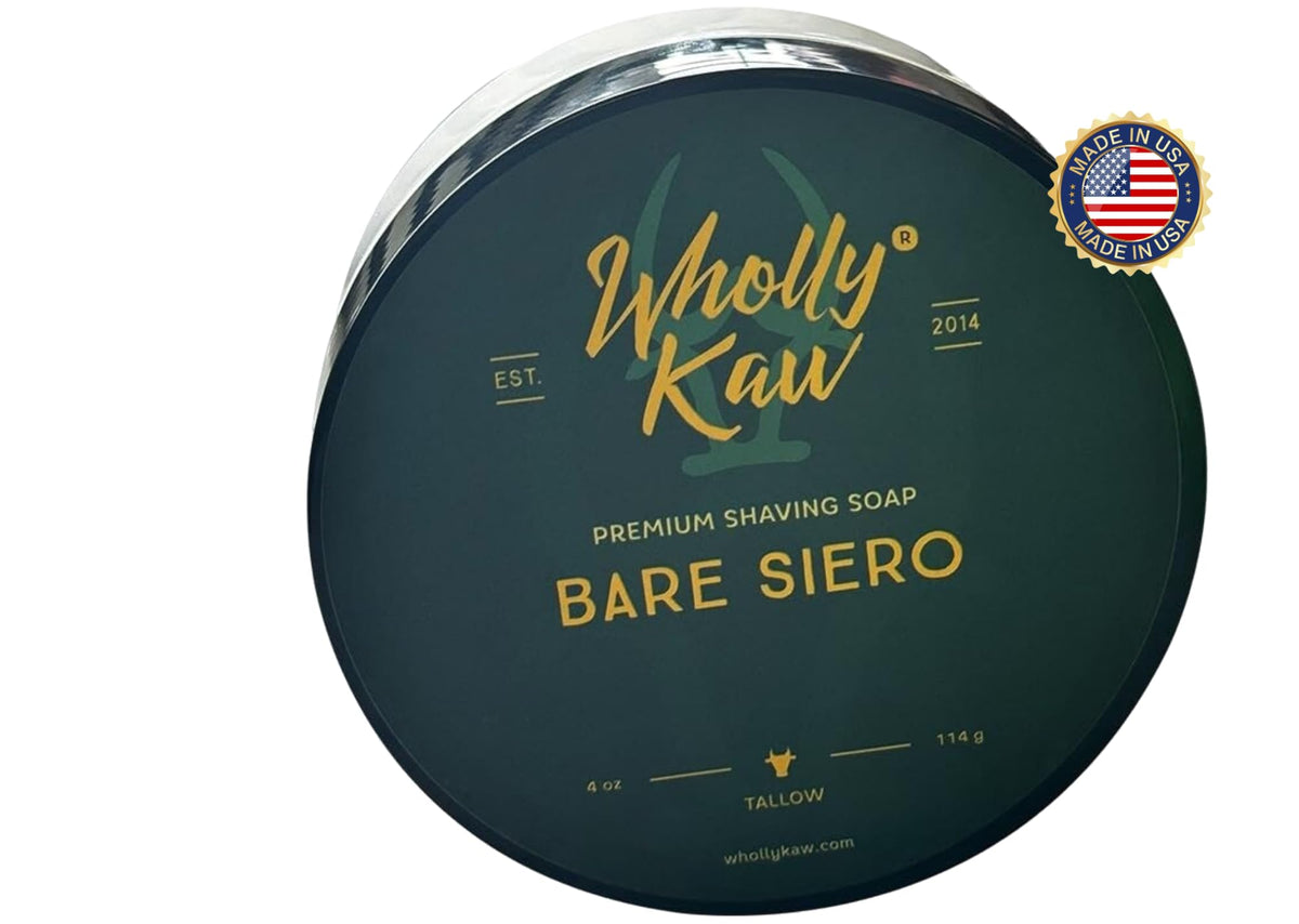 Wholly Kaw Bare Siero Tallow Shaving Soap texture close-up