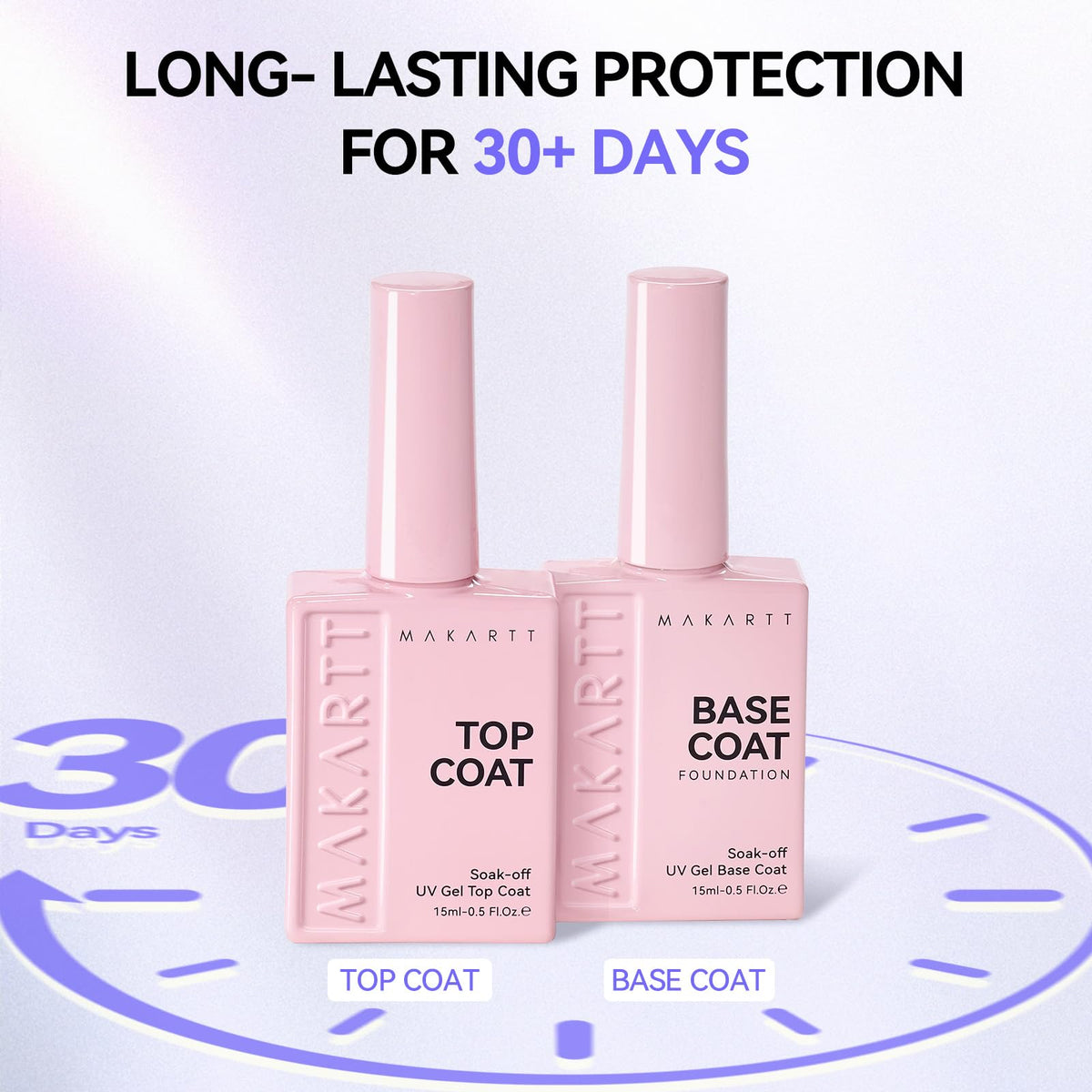 Wide brush of Makartt Gel Base Coat for easy application