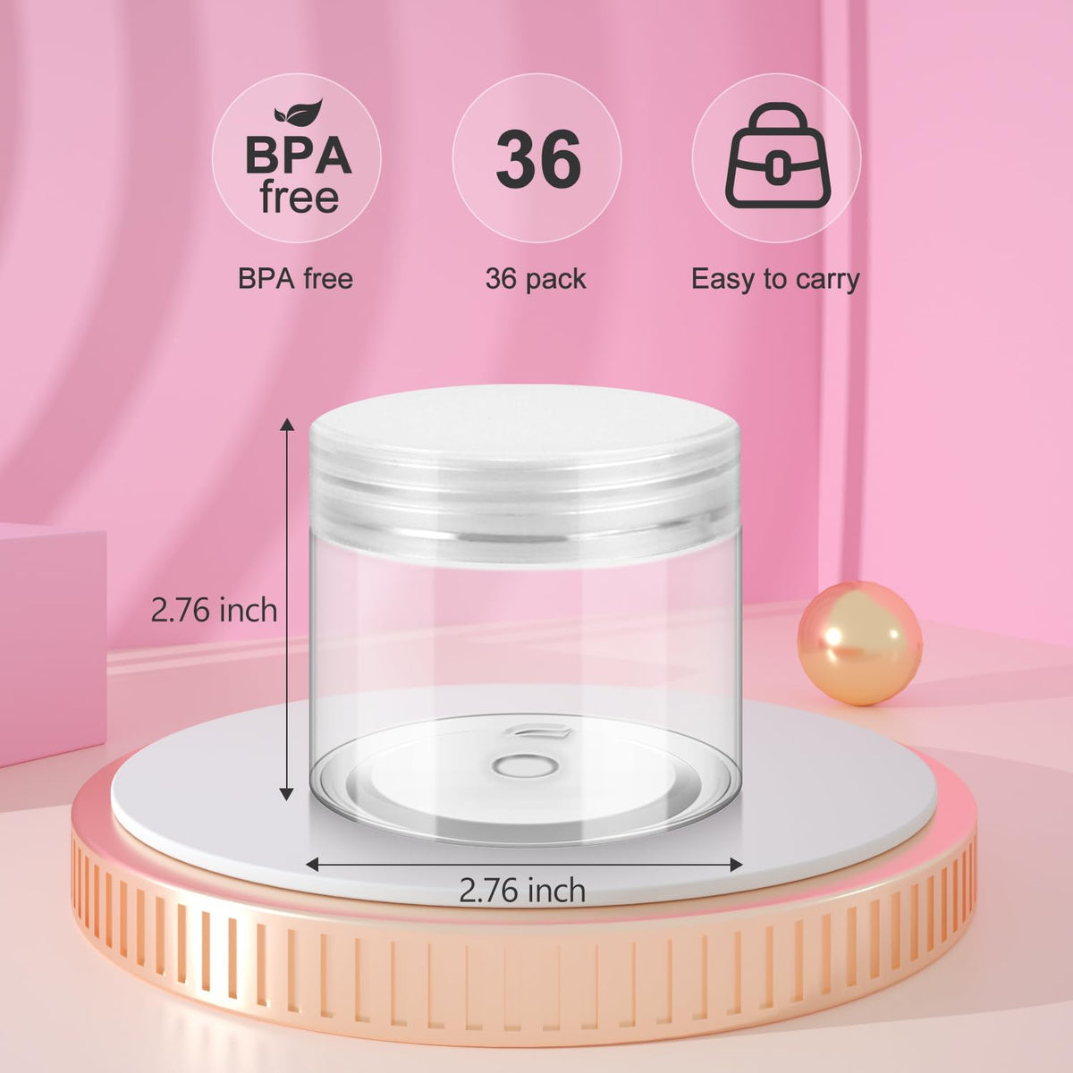 Wide mouth design of Loretoy 6 OZ plastic jar