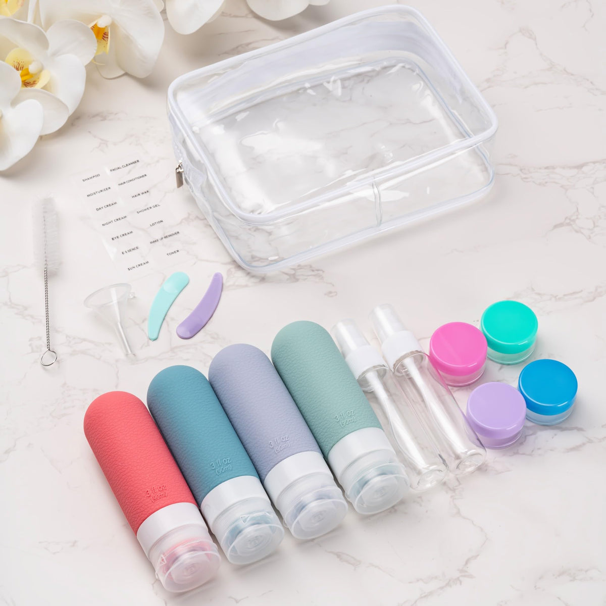 Wide mouth design of MODENGKONGJIAN travel bottles for easy filling
