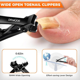 Wide opening of DRMODE toenail clippers for thick nails