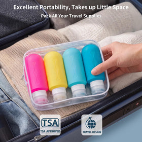 Wide opening of Gemice Travel Bottles for easy filling