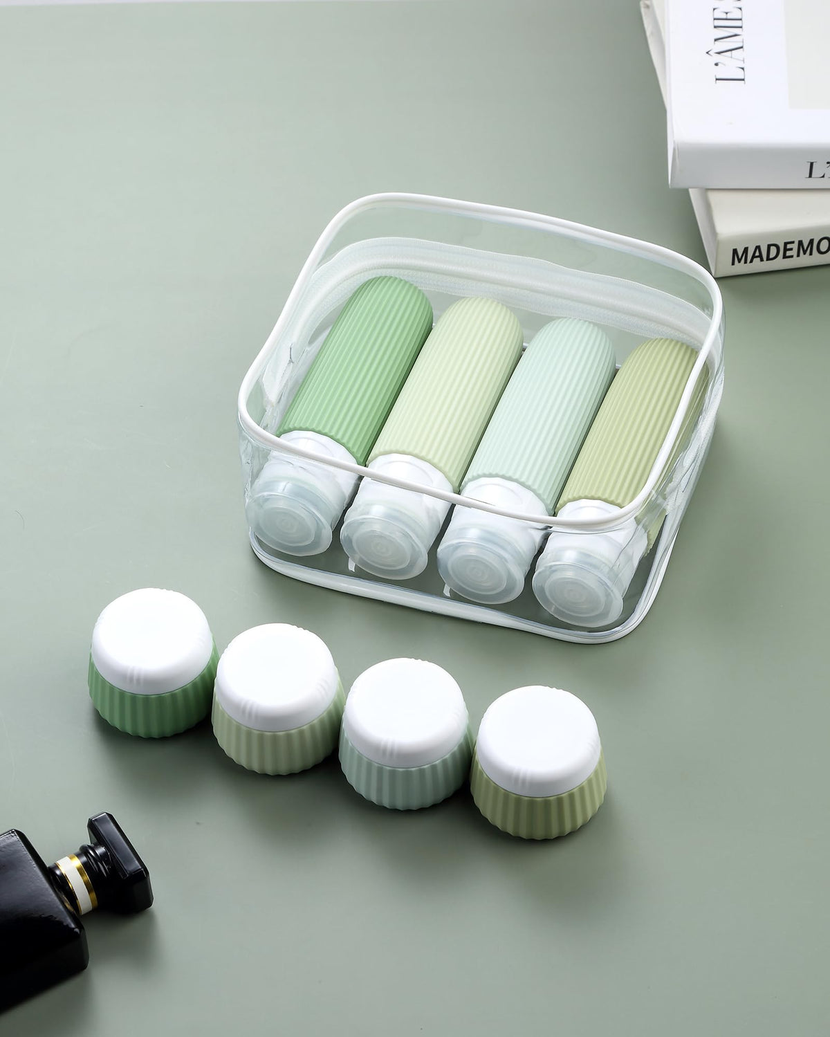 Wide opening of Mrsdry refillable travel containers