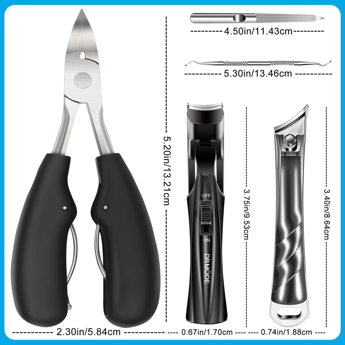 Wide opening of toenail clipper for thick nails