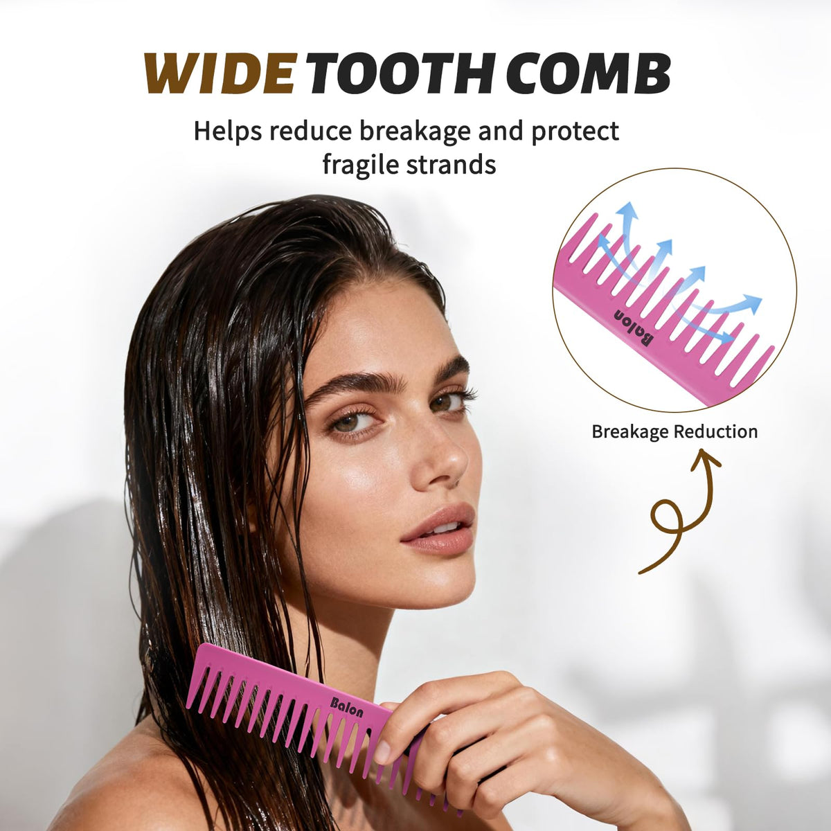 Wide-tooth comb from BALON hair brush set
