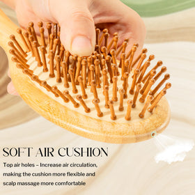 Wide-tooth comb from GAINWELL bamboo hair brush set