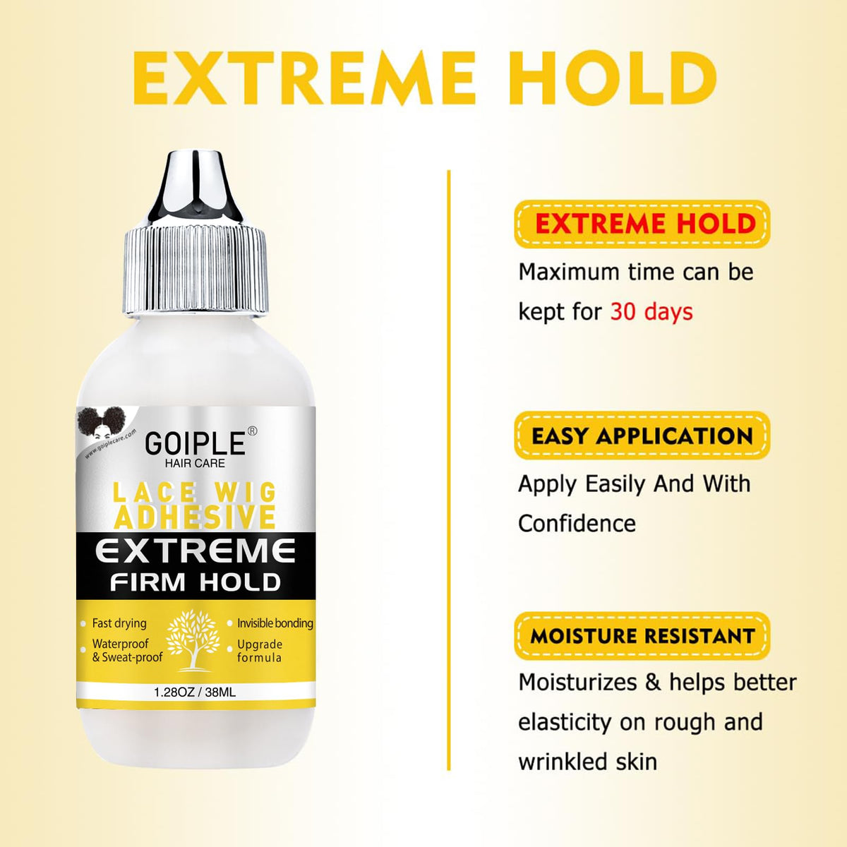 Wig glue and remover from Goiple kit