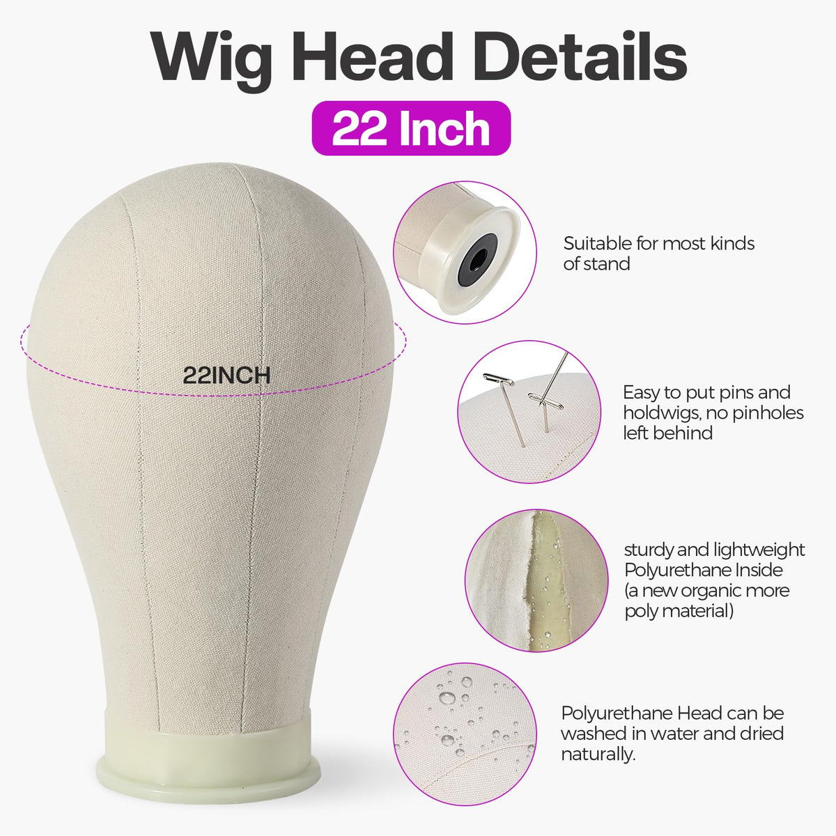 Wig mannequin head with tripod stand