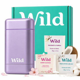Wild Aluminum Free Natural Deodorant Starter Kit with refillable case