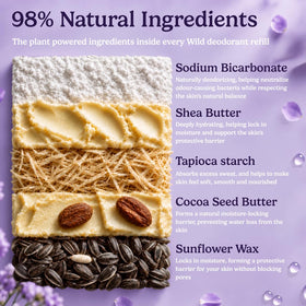 Wild deodorant application on skin