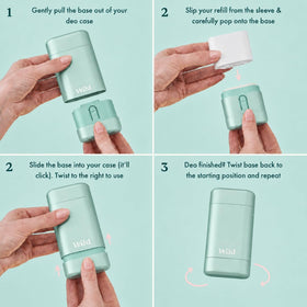 Wild deodorant application underarm demonstration