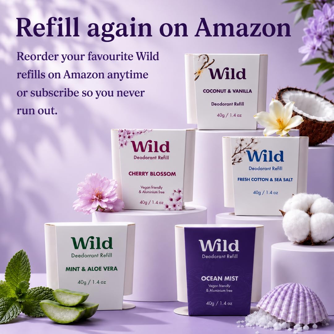 Wild deodorant case and refill scents together