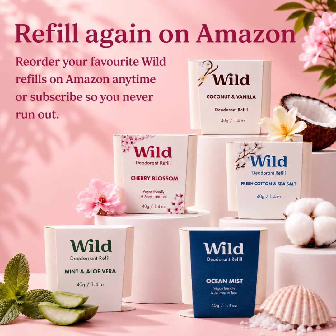 Wild deodorant case displayed on a bathroom shelf