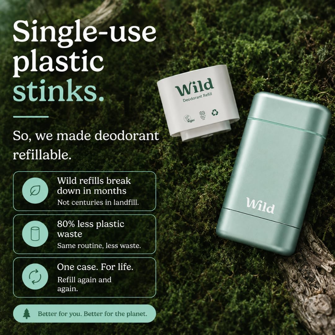 Wild deodorant ingredients list on packaging