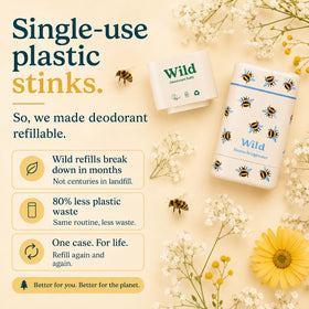 Wild deodorant refillable case in stylish design