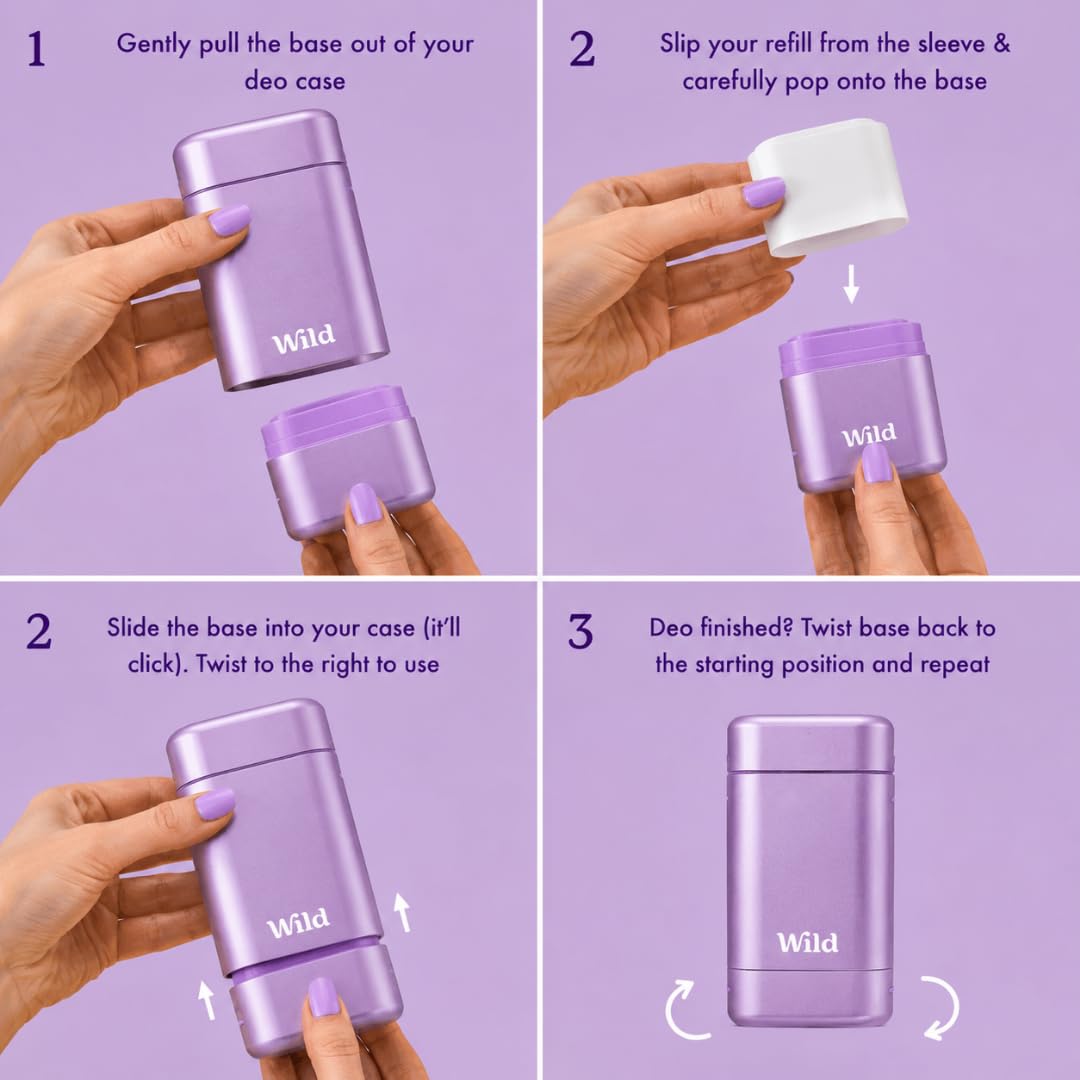 Wild deodorant scents displayed on a countertop