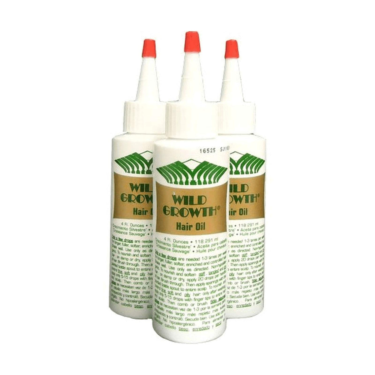 Wild Growth Hair Oil 3pcs x 4oz front view with packaging