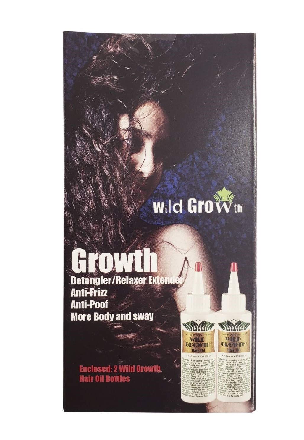 Wild Growth Hair Oil back view with usage instructions