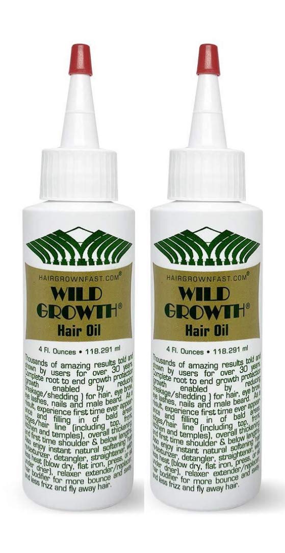 Wild Growth Hair Oil Pack of 2 front view with 4 fl. ounce bags
