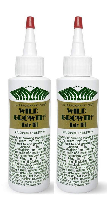 Wild Growth Hair Oil Pack of 2 front view with 4 fl. ounce bags