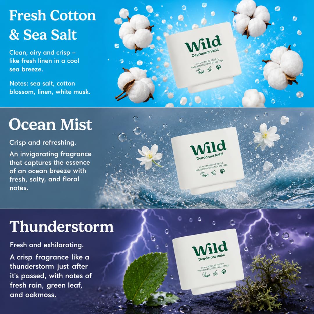 Wild Natural Deodorant Ocean Mist scent