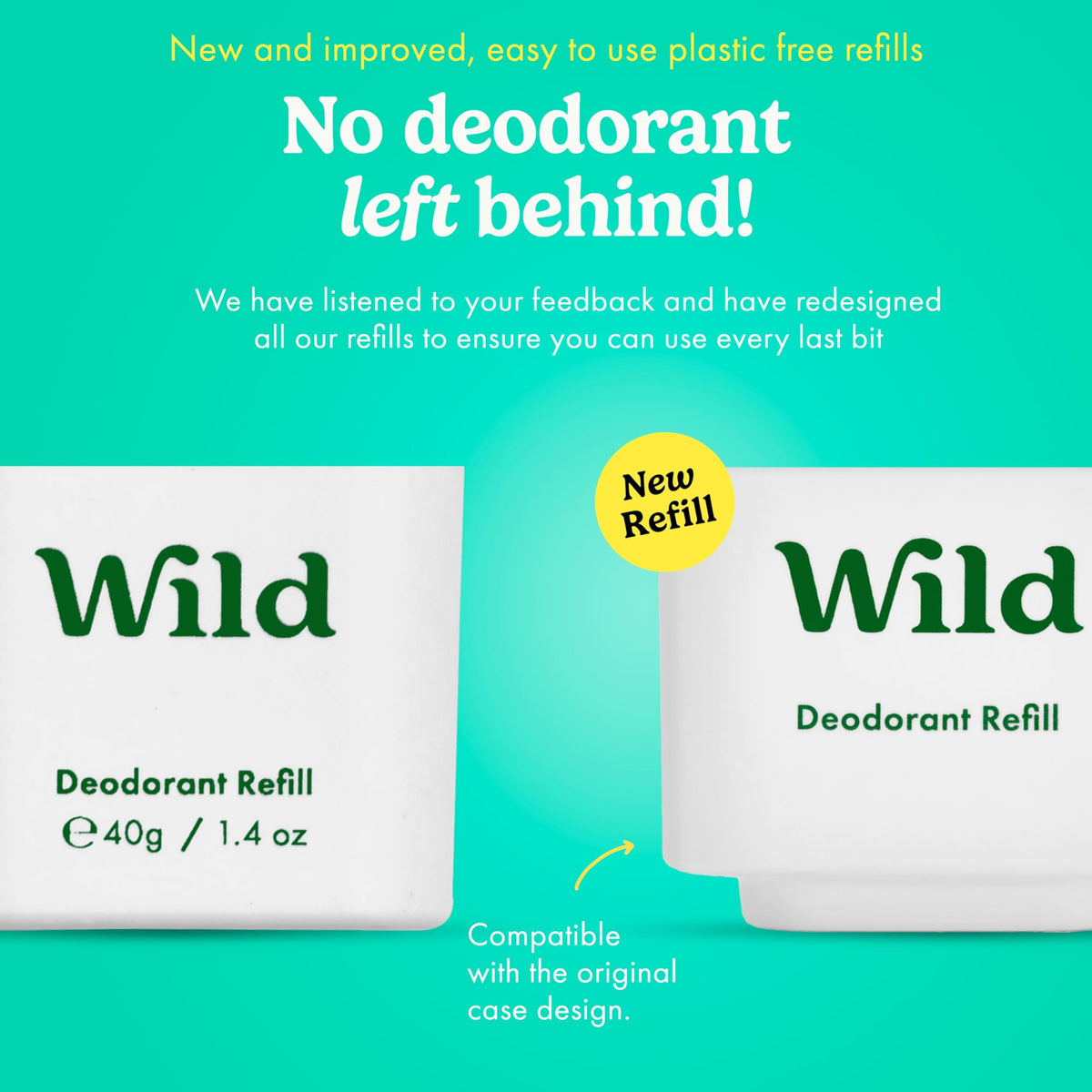 Wild Natural Deodorant refill in Fresh Cotton & Sea Salt scent