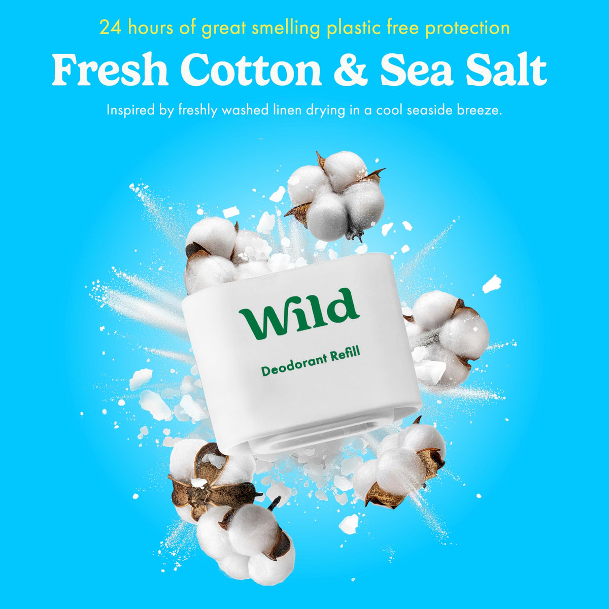 Wild refillable deodorant kit packaging