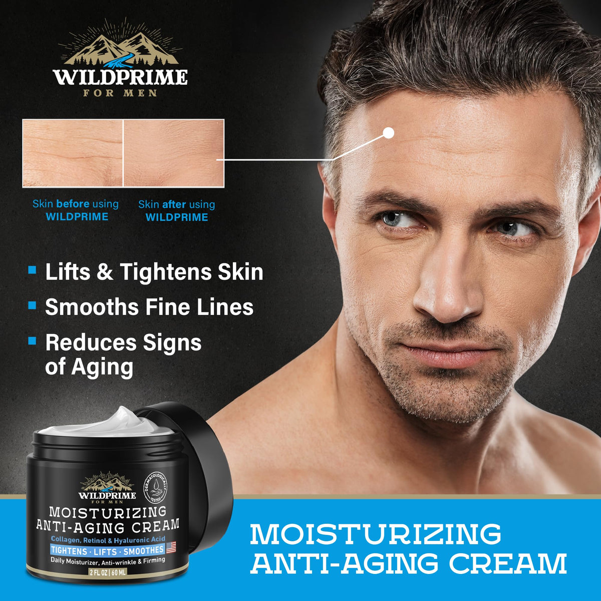 WildPRIME Men's Face Moisturizer Cream 2 oz back view