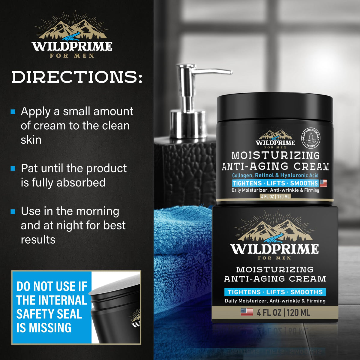 WildPRIME Men's Face Moisturizer Cream in lifestyle setting