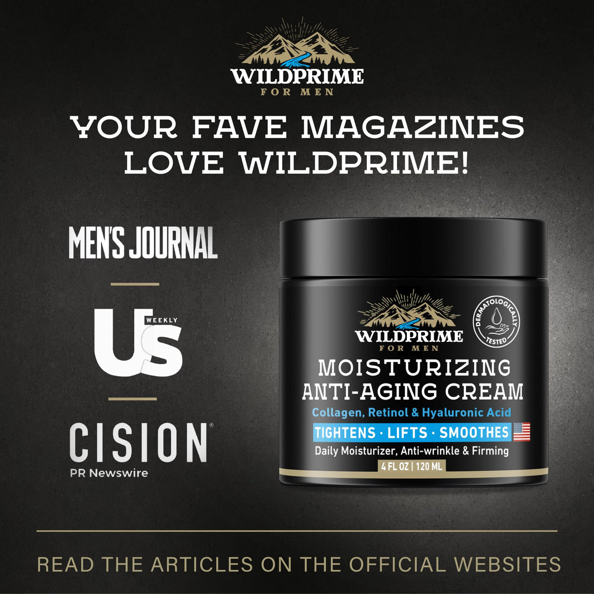 WildPRIME Men's Face Moisturizer Cream with ingredients
