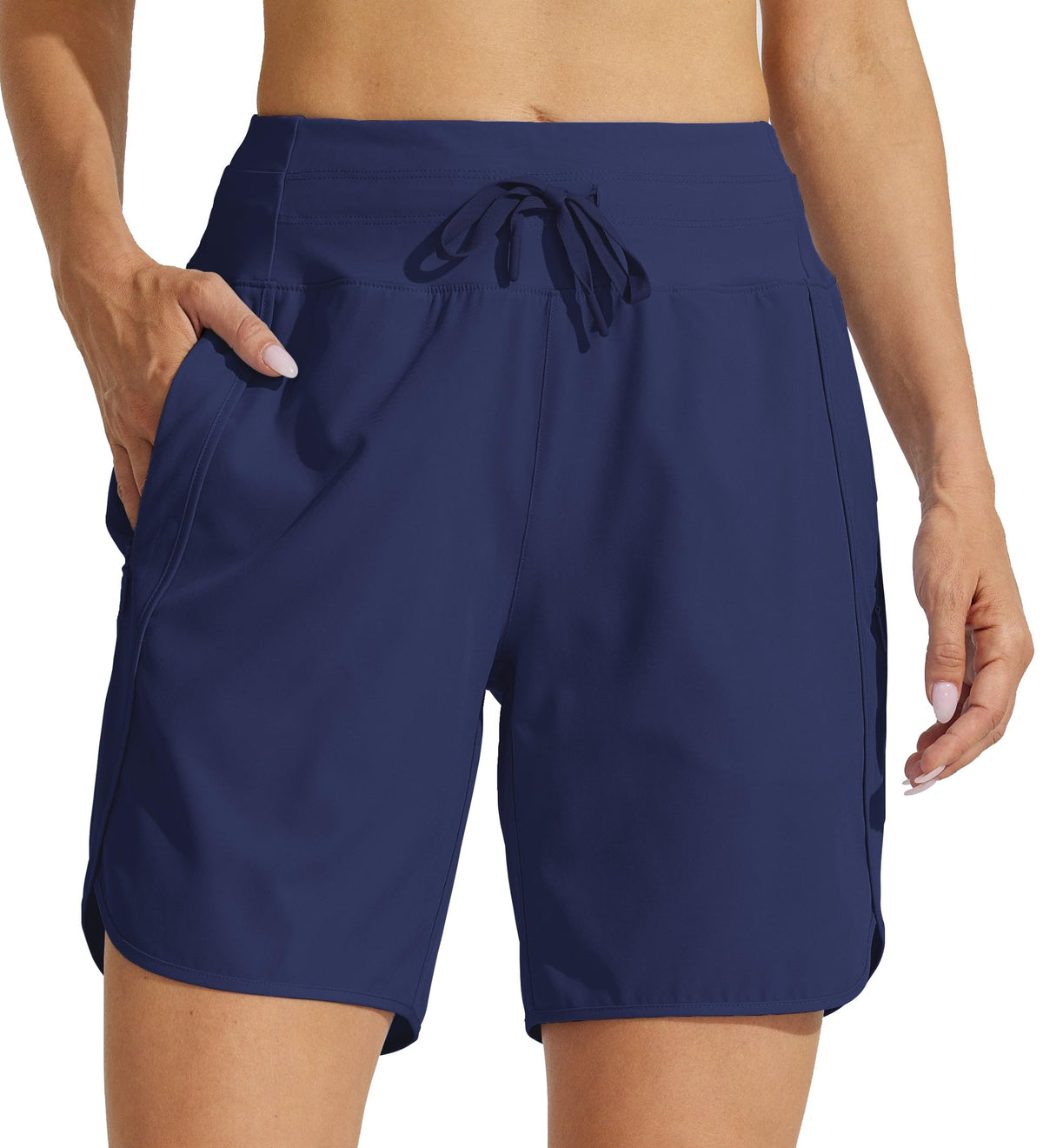 Willit Women's 7-inch Athletic Running Shorts on model during workout